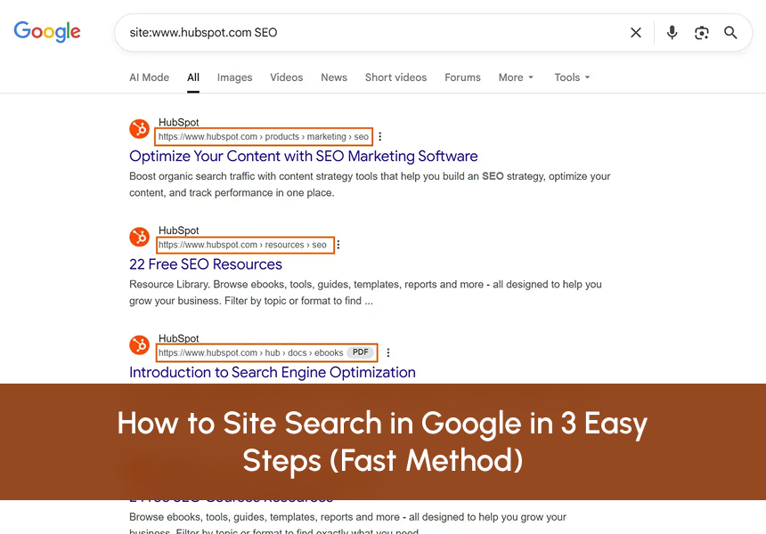 how to site search in google